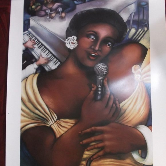 JAZZ SINGER by LINDA CARTER HOMAN POSTER PRINT DEALER LADY SINGIN GREAT MB 5387